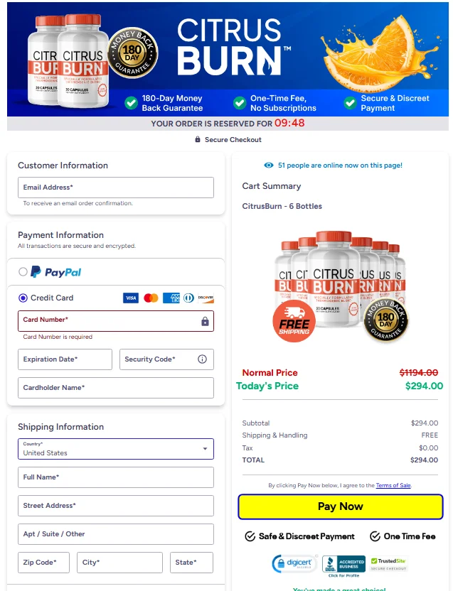 Citrusburn Secure Order Checkout